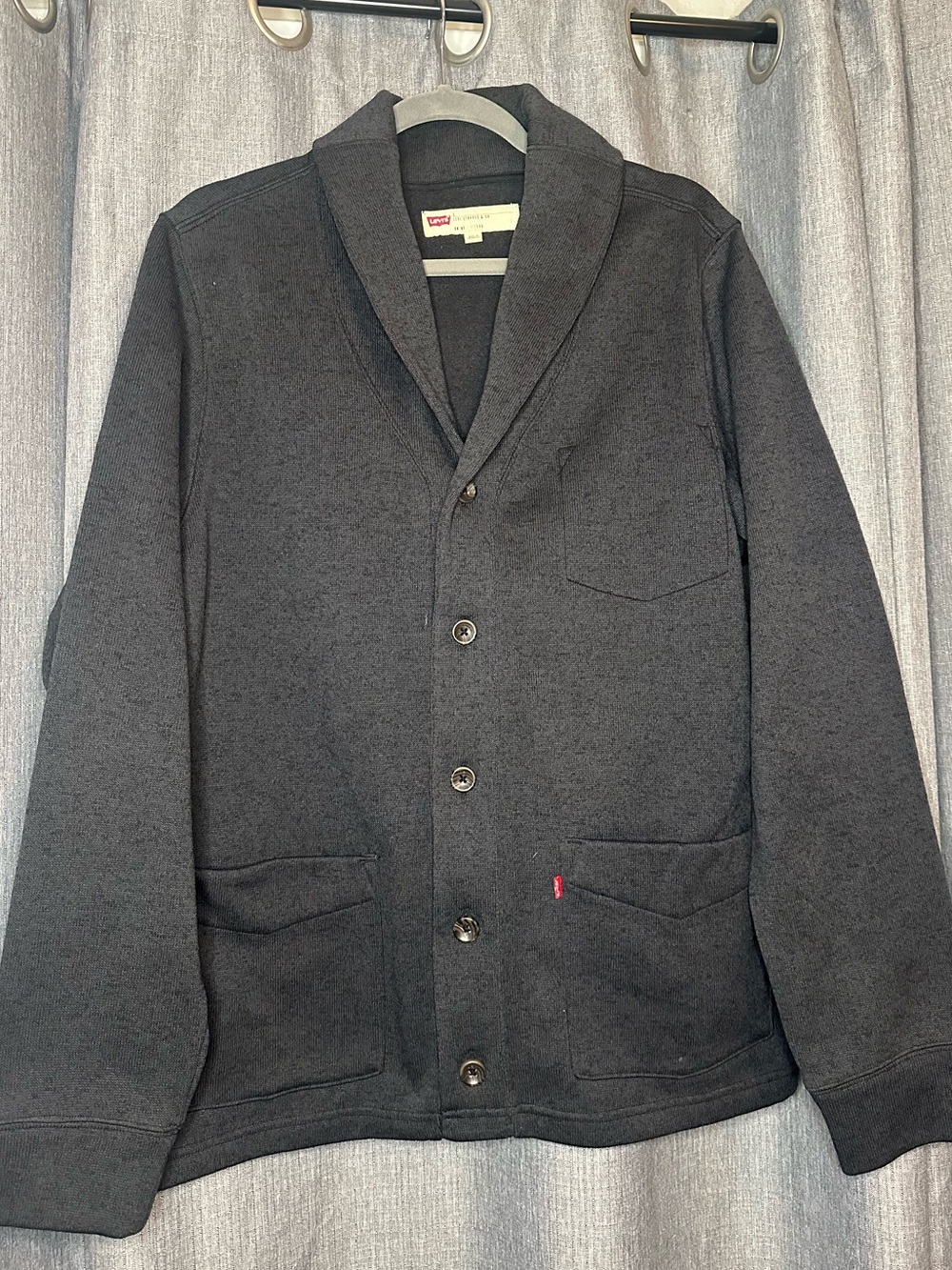 Levi's Men's Dark Charcoal Shawl Collar Button Jacket